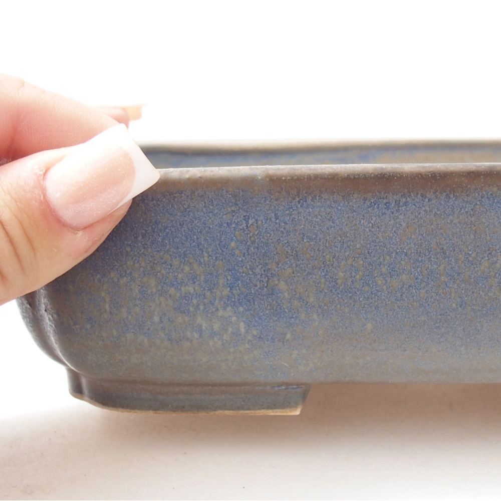 Ceramic bonsai bowl 17,5 x 14 x 5 cm, colour blue
