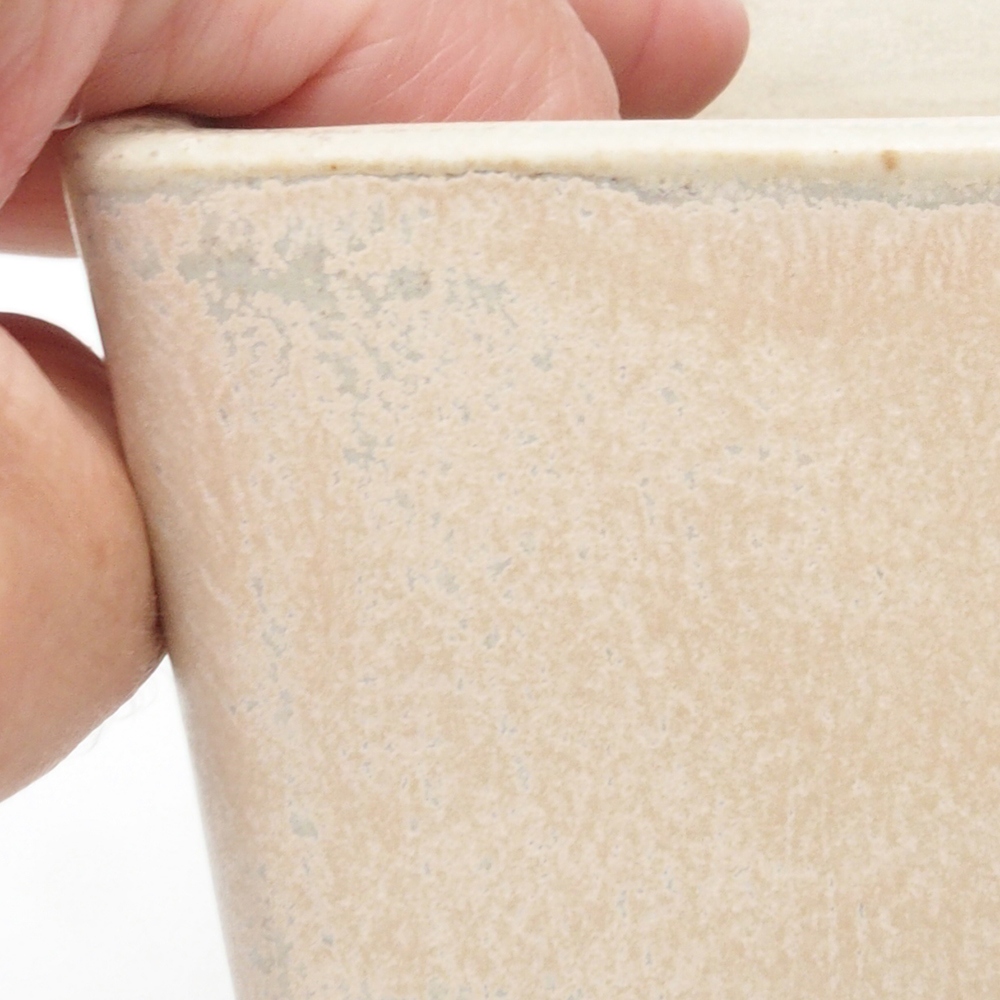 Ceramic bonsai bowl 13 x 13 x 13,5 cm, color beige