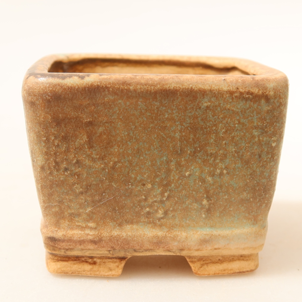 Ceramic bonsai bowl 6 x 6 x 4,5 cm, green