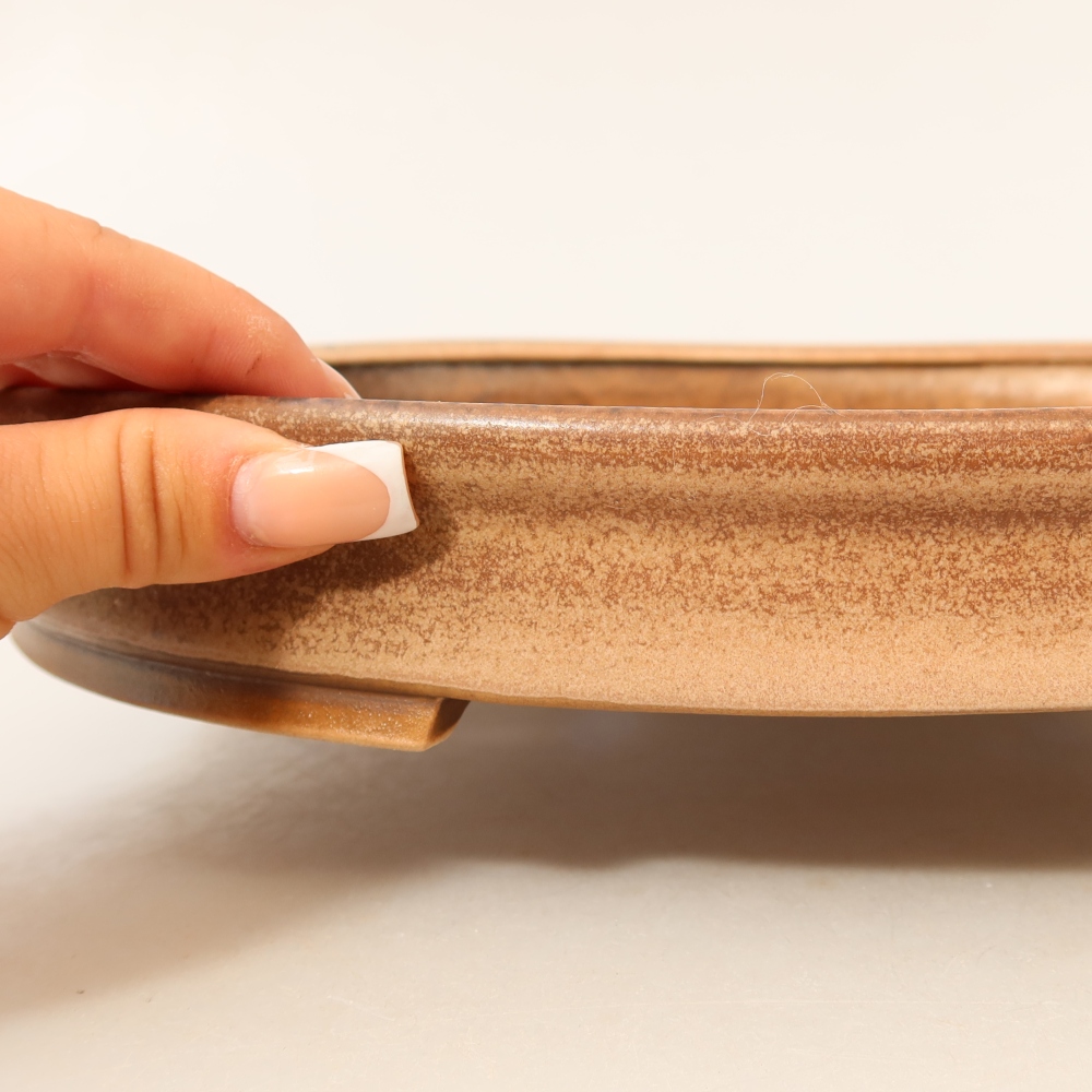 Ceramic bonsai pot, 30.5 x 26.5 x 4 cm, pink
