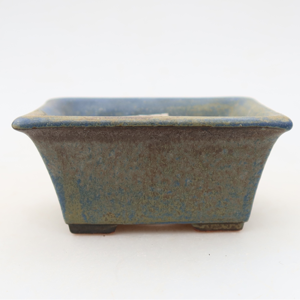 Ceramic bonsai pot, 8.5 x 6 x 4 cm, blue