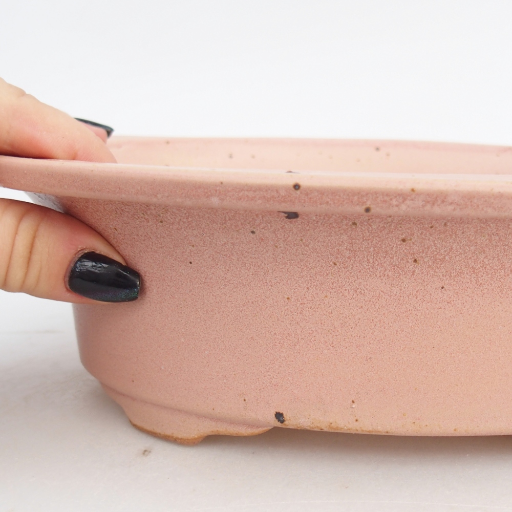Ceramic bonsai bowl 22,5 x 18,5 x 7 cm, pink