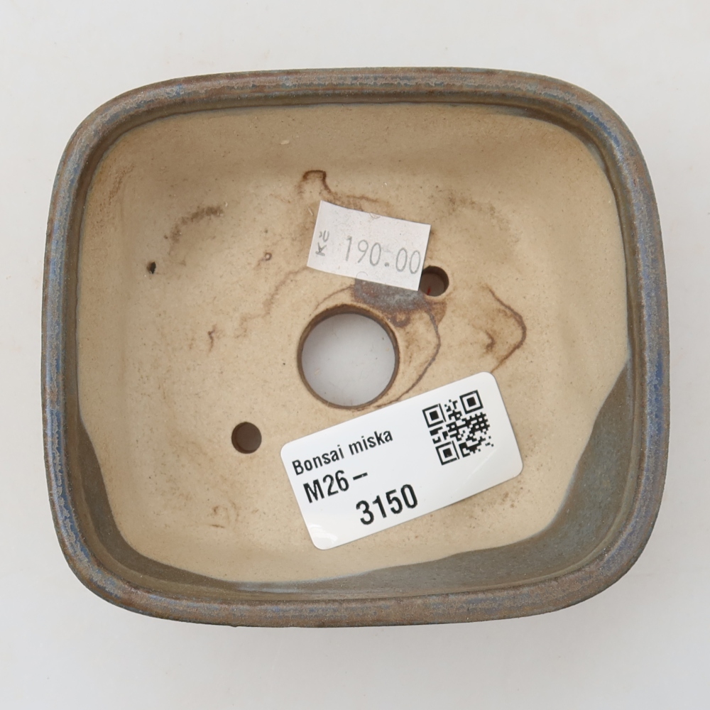 Ceramic bonsai pot, 10 x 8.5 x 4 cm, blue