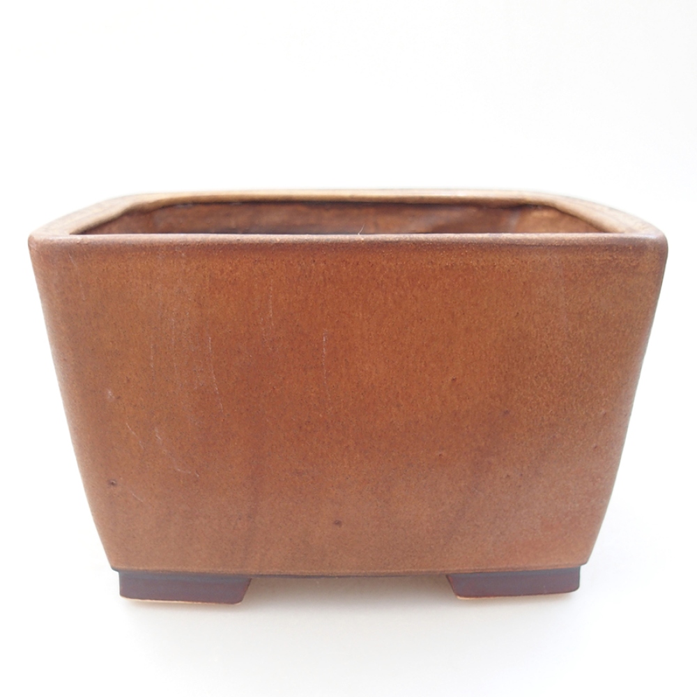 Ceramic bonsai bowl 16 x 16 x 10 cm, color brown