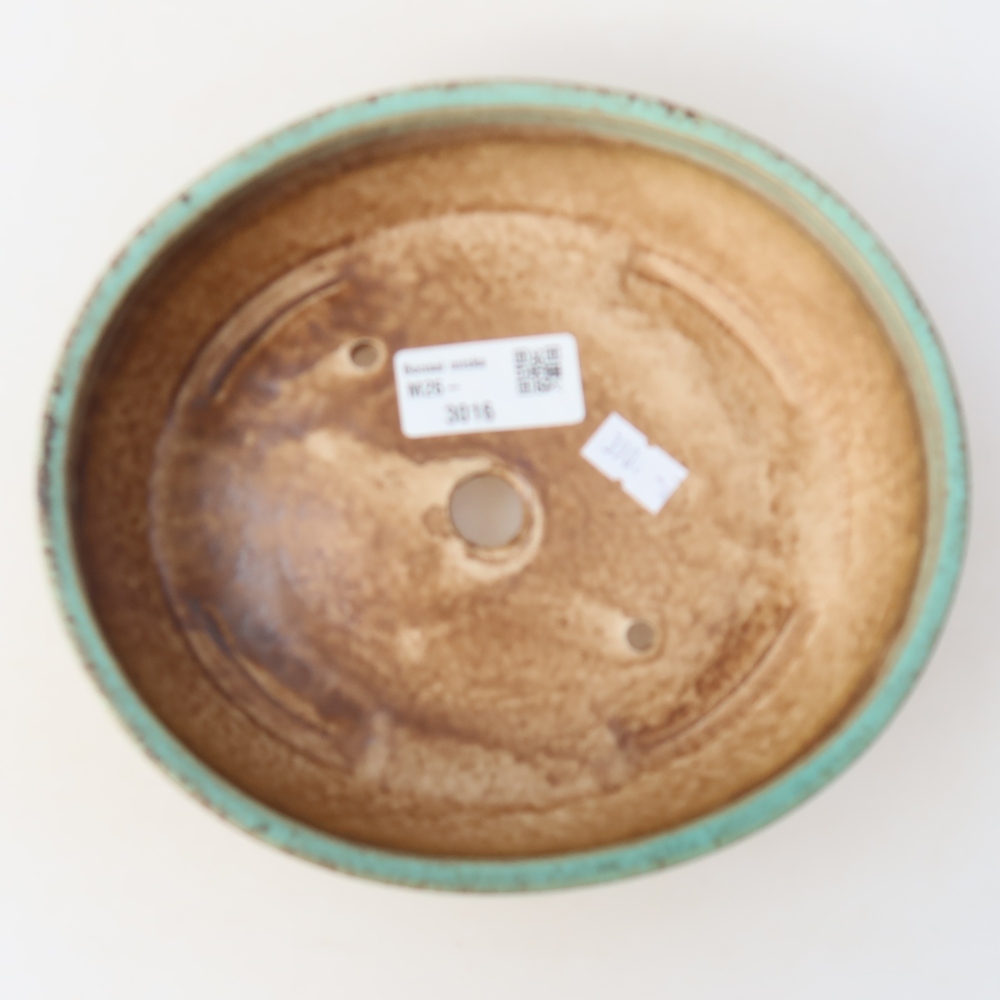 Ceramic bonsai bowl 18,5 x 16,5 x 4,5 cm, green