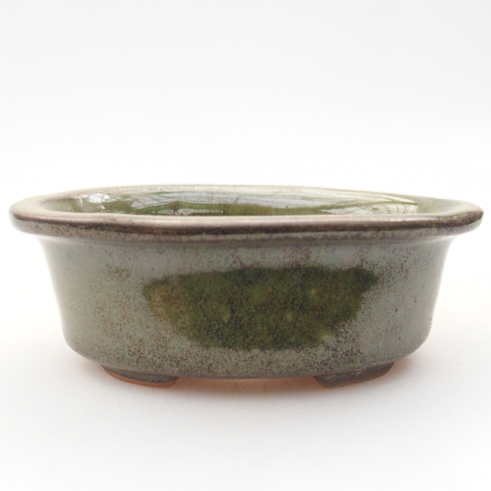 Ceramic bonsai bowl 9,5 x 6,5 x 3,5 cm, green