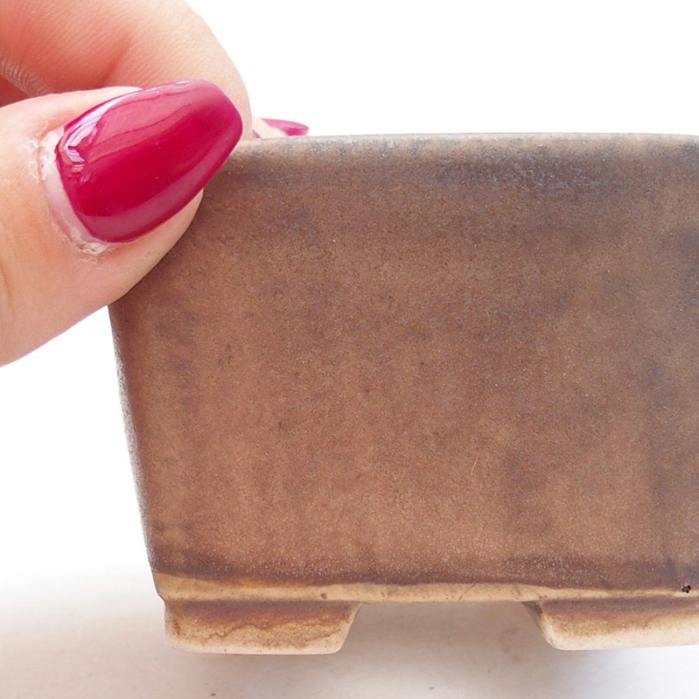 Ceramic bonsai bowl 6 x 6 x 4,5 cm, pink color