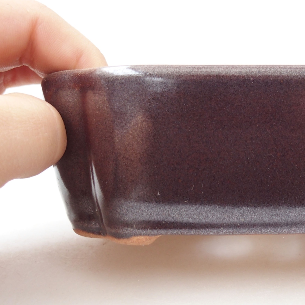 Ceramic bonsai bowl 12 x 9 x 4,5 cm, color brown