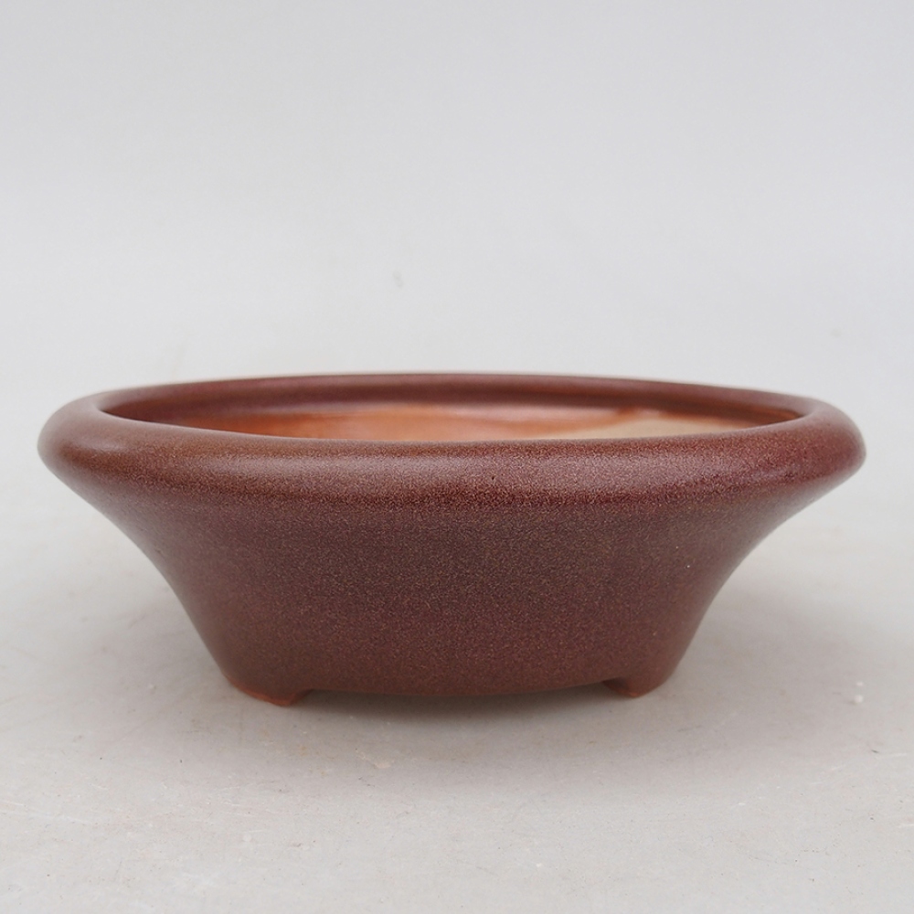 Ceramic bonsai bowl 13,5 x 13,5 x 4,5 cm, burgundy blue