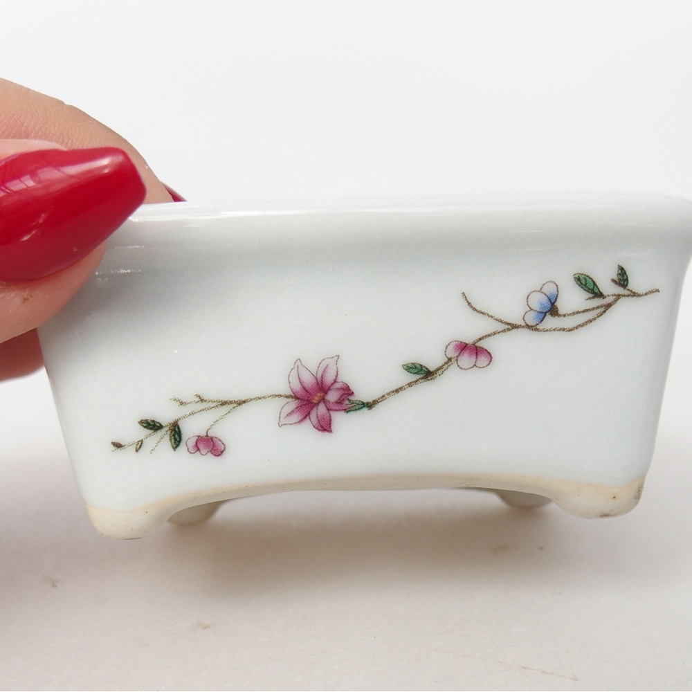Mini bonsai bowl 8 x 6,5 x 3,5 cm, white