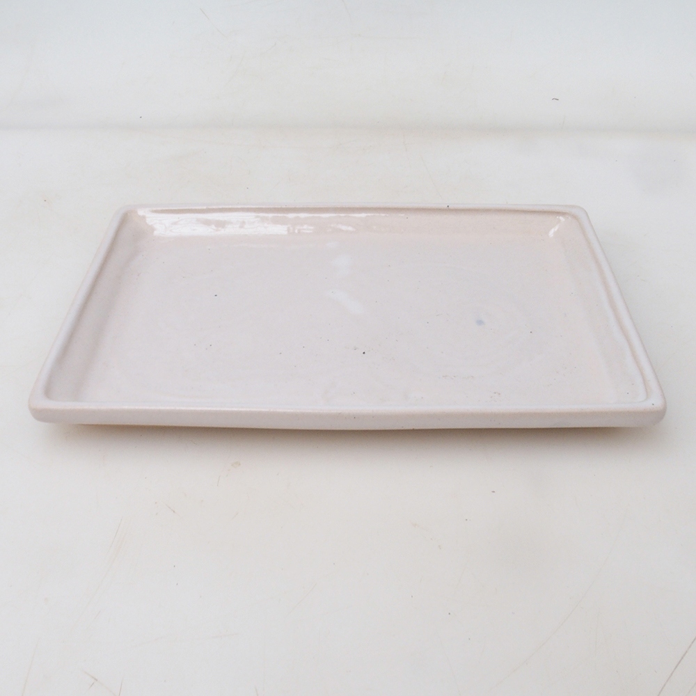 Bonsai bowl rectangle 19.5 x 14 x 1.5 cm - white