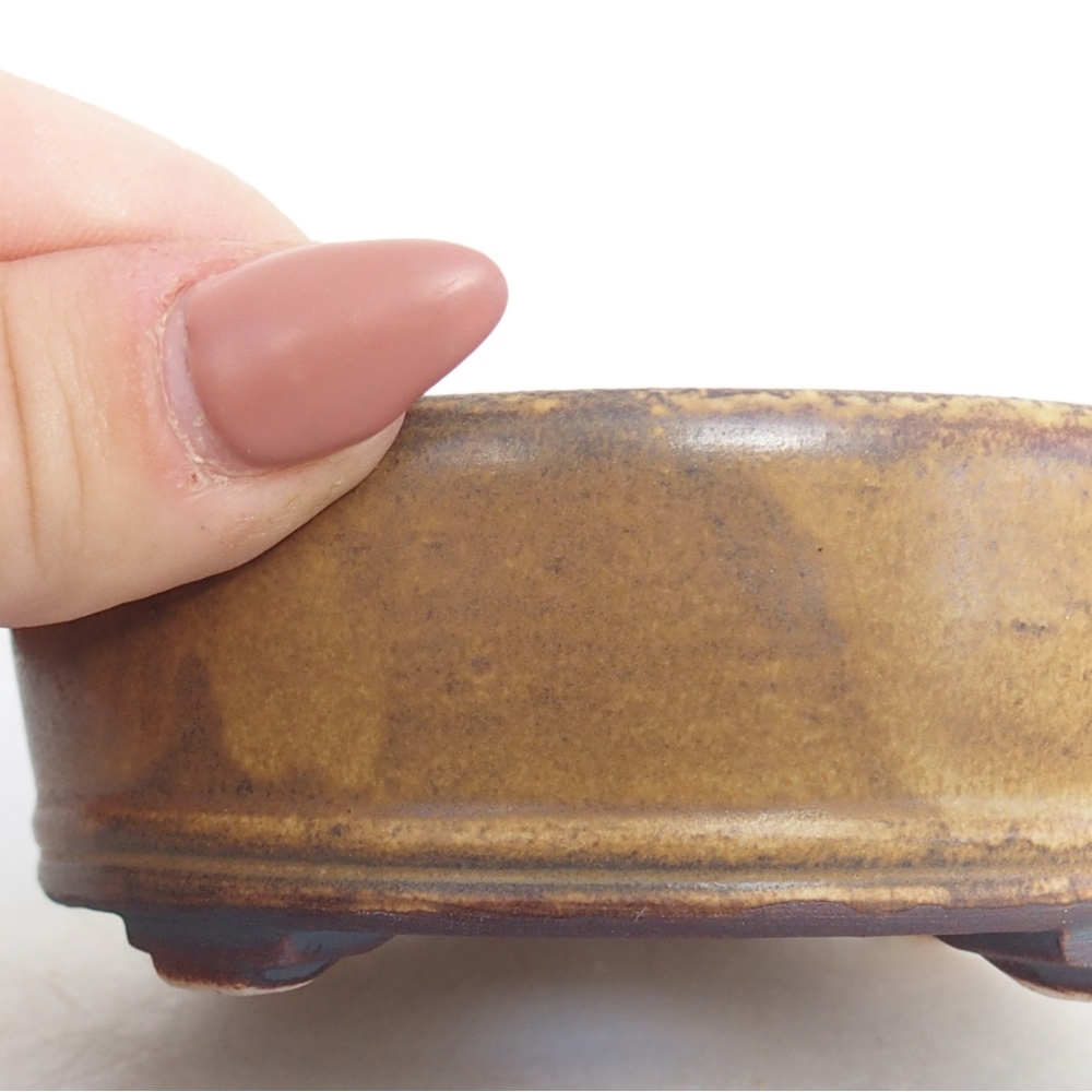 Ceramic bonsai bowl 9 x 9 x 3,5 cm, brown