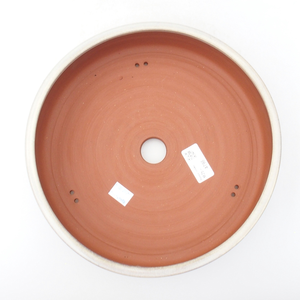 Ceramic bonsai bowl 25,5 x 25,5 x 6,5 cm, color white