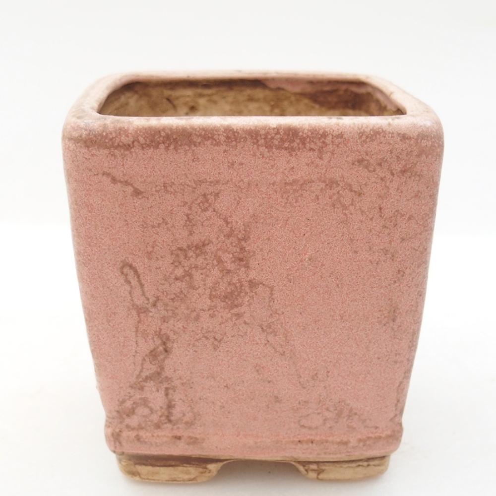 Ceramic bonsai bowl 6,5 x 6,5 x 7 cm, color pink