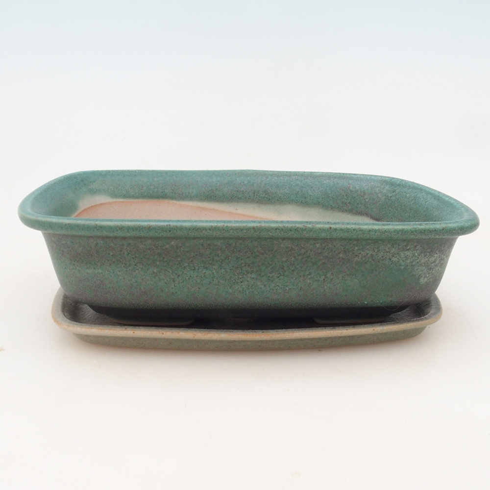 Bonsai bowl + saucer H02 - green