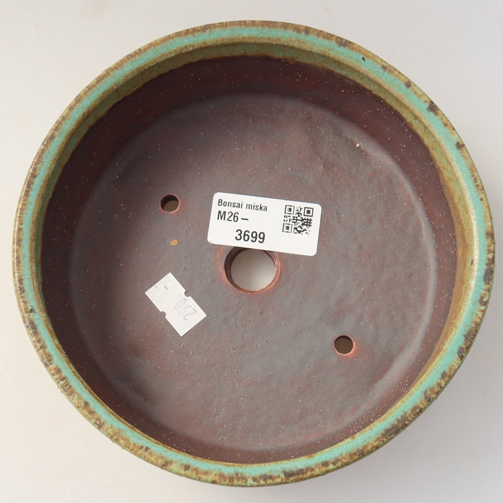 Ceramic bonsai bowl 15,5 x 15,5 x 5 cm, green