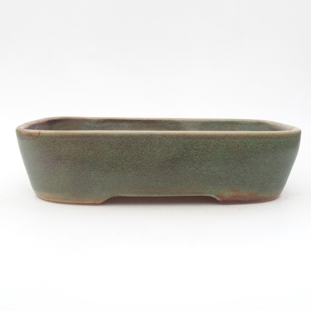 Ceramic bonsai bowl 22,5 x 17 x 6 cm, green