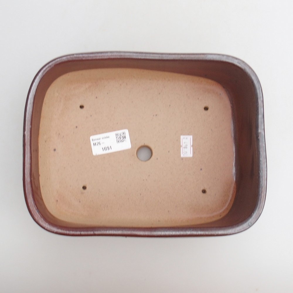 Ceramic bonsai bowl 23 x 17 x 7,5 cm, colour burgundy