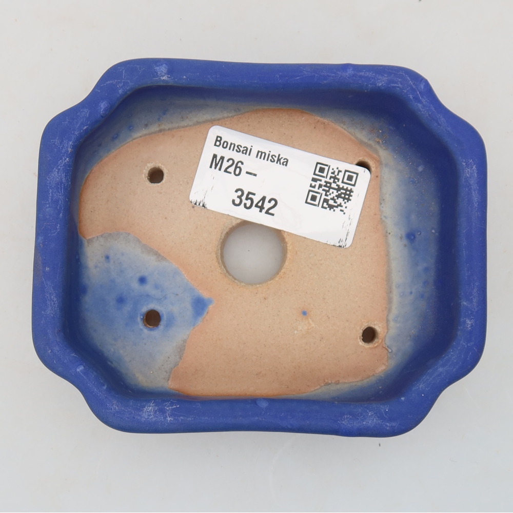 Ceramic bonsai pot, 10 x 8 x 2.5 cm, blue