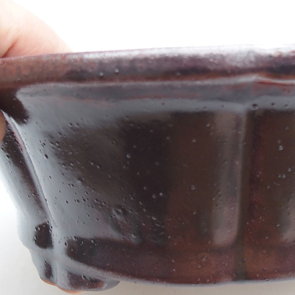 Ceramic bonsai bowl 26 x 26 x 8 cm, red-black