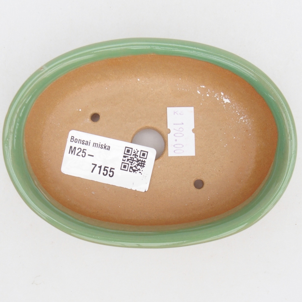 Ceramic bonsai bowl 12 x 8,5 x 3 cm, green