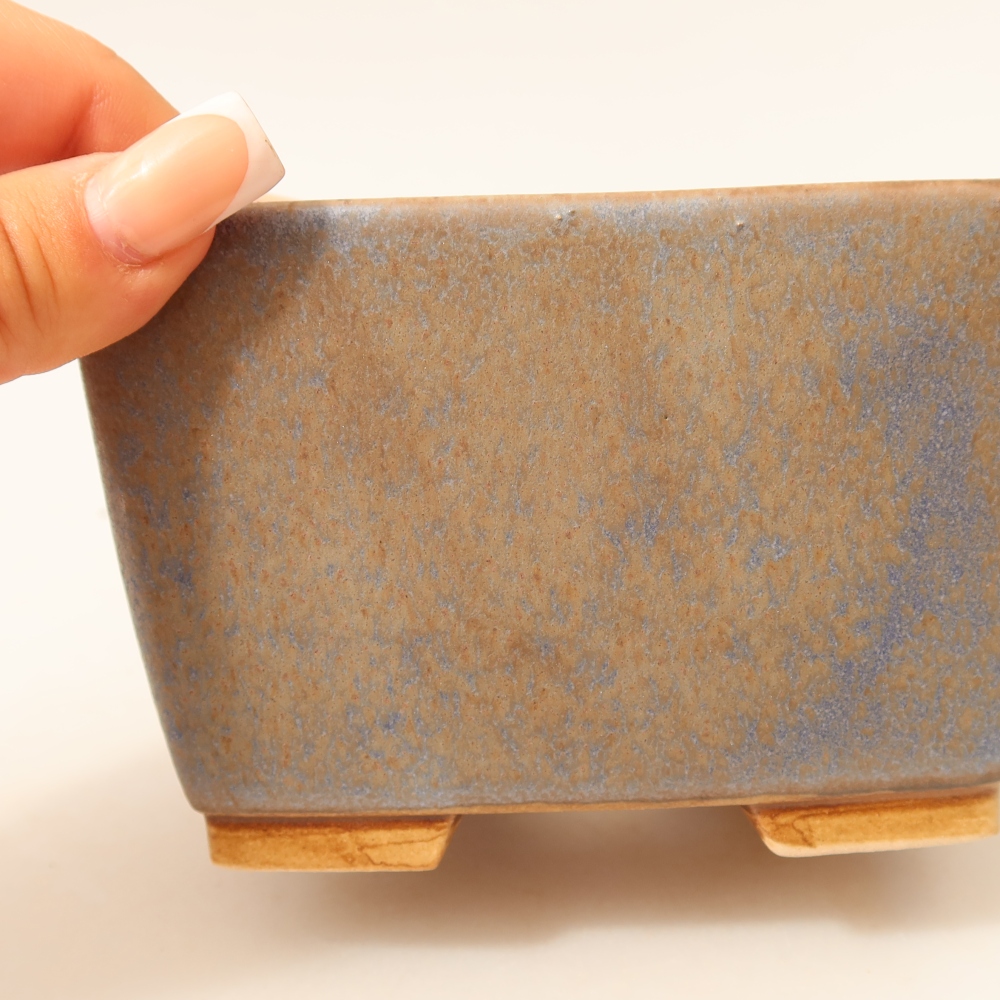 Ceramic bonsai pot, 13 x 13 x 8 cm, blue