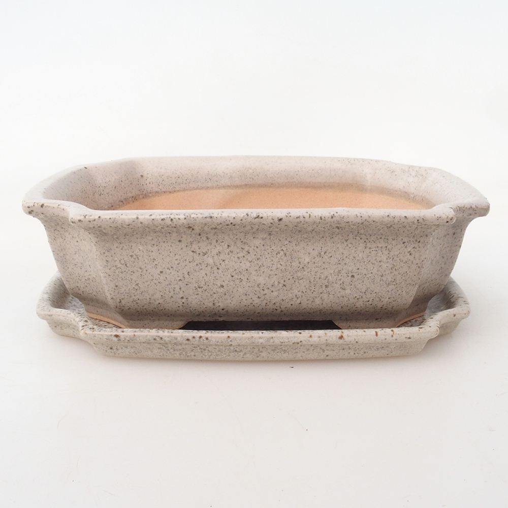 Bonsai bowl + saucer H01 - 12x9x5 cm