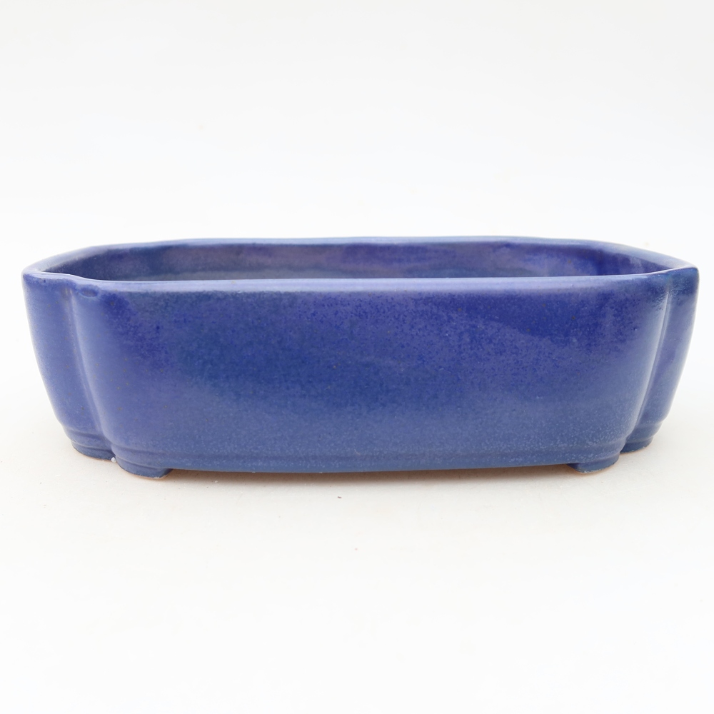 Ceramic bonsai pot, 18.5 x 13 x 5 cm, blue
