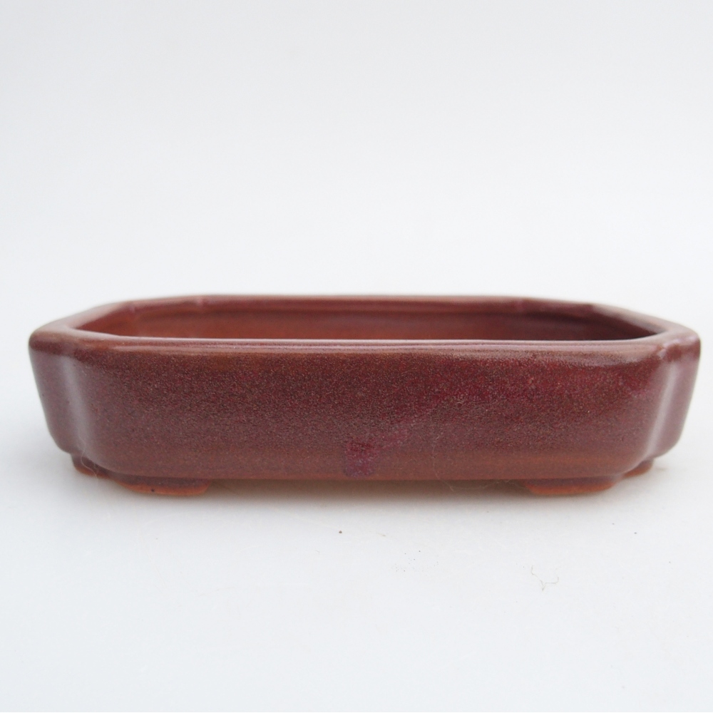 Ceramic bonsai bowl 13 x 9 x 3 cm, brown