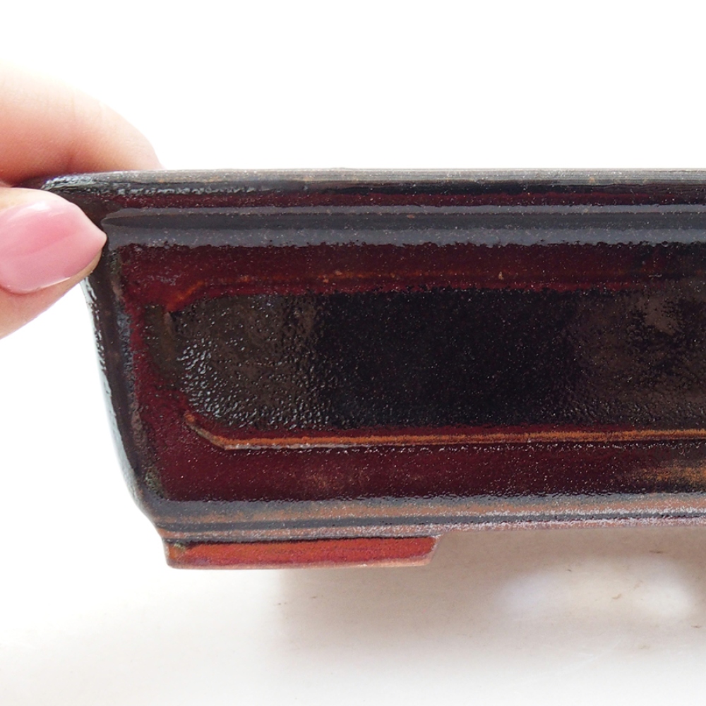 Ceramic bonsai bowl 15,5 x 12 x 5,5 cm, color black