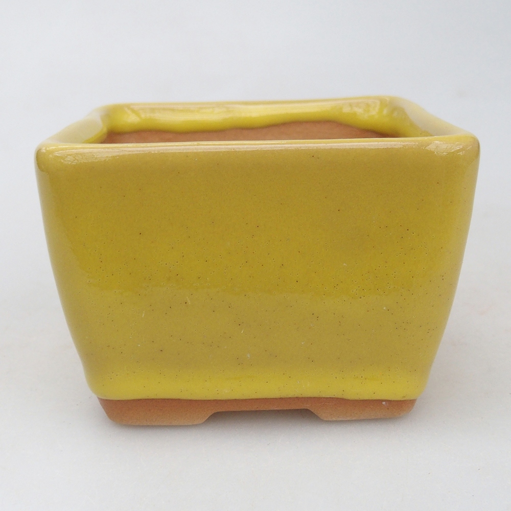Ceramic bonsai bowl 8,5 x 8,5 x 6 cm, yellow