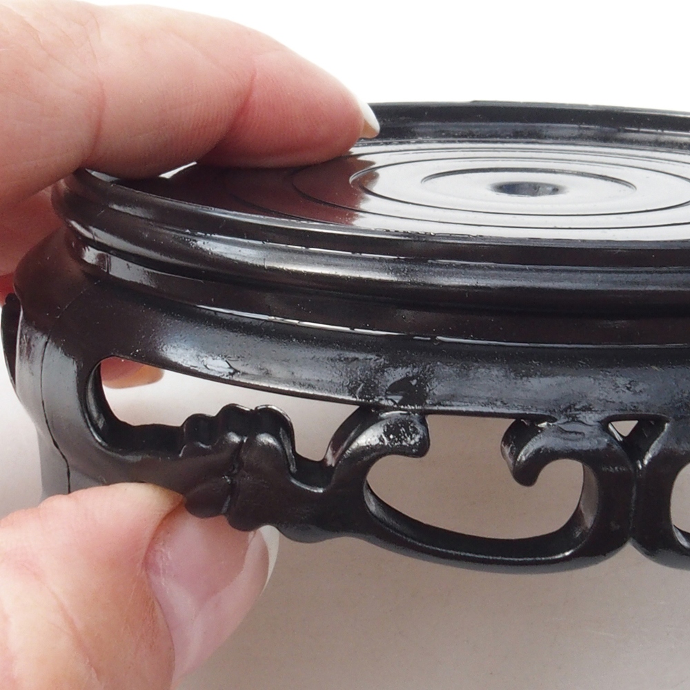 Bonsai table plastic round 10 x 10 x 3,5 cm, color black