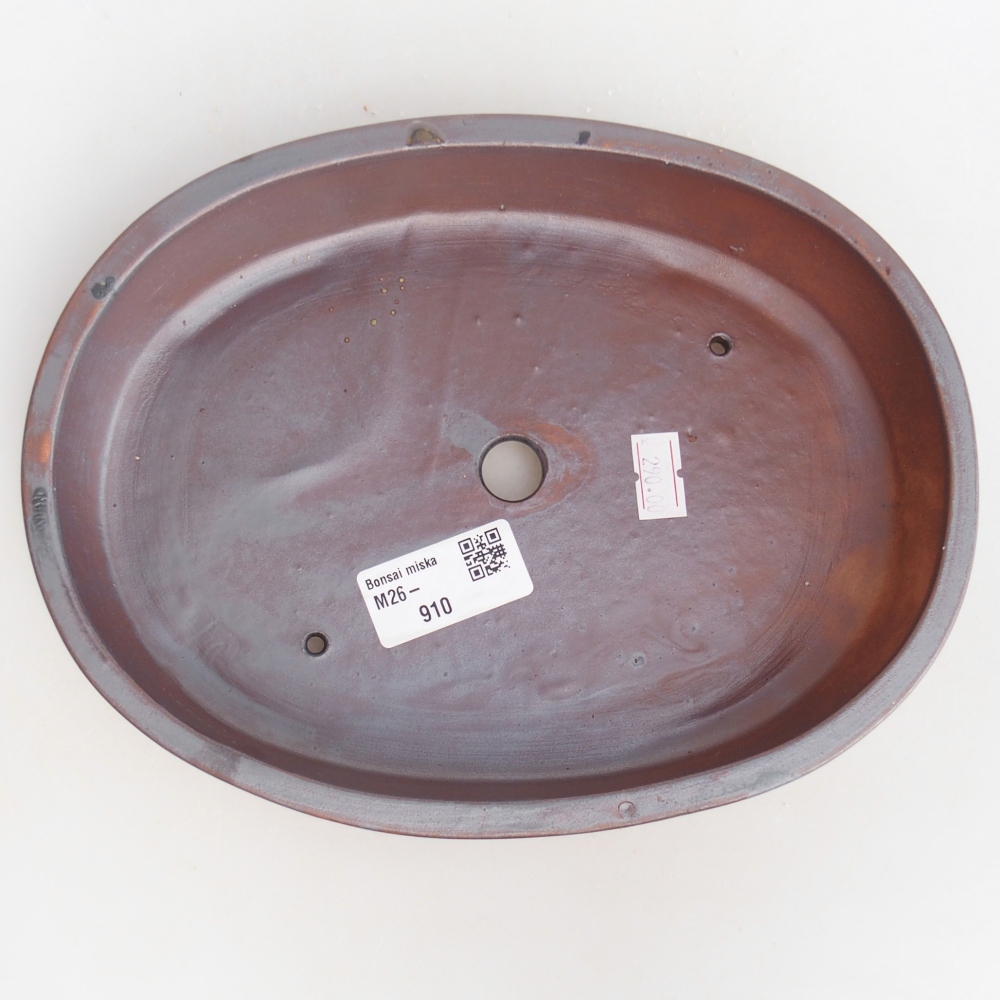 Ceramic bonsai bowl 22 x 17 x 4 cm, metal colour