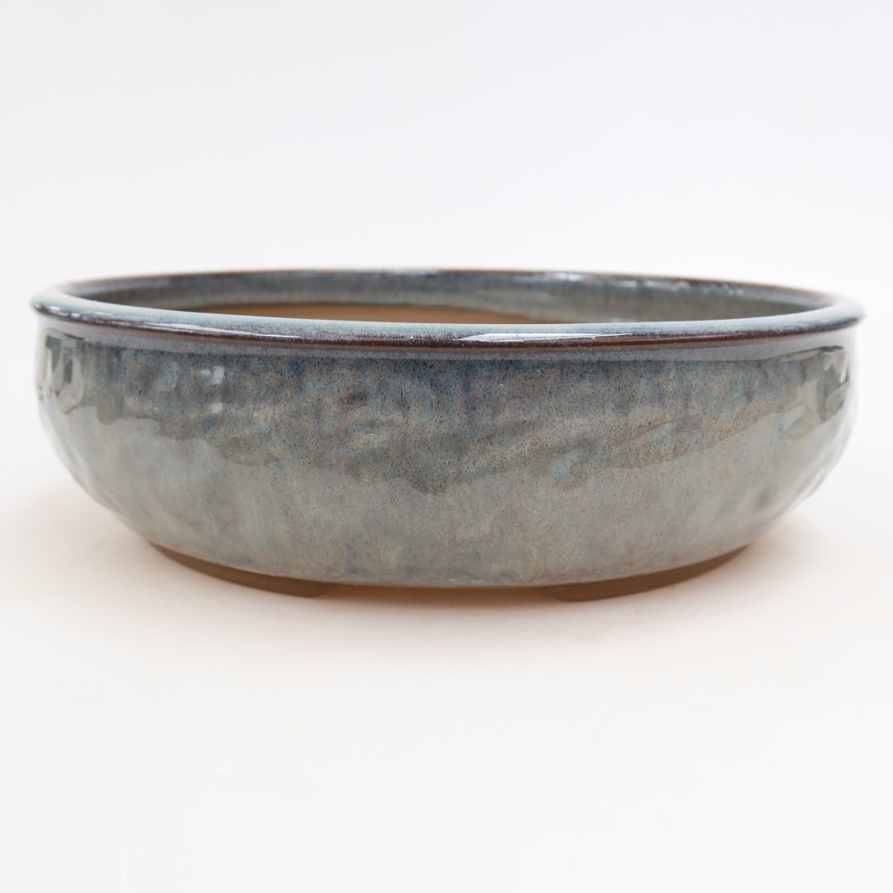 Ceramic bonsai pot, 22 x 22 x 6 cm, gray