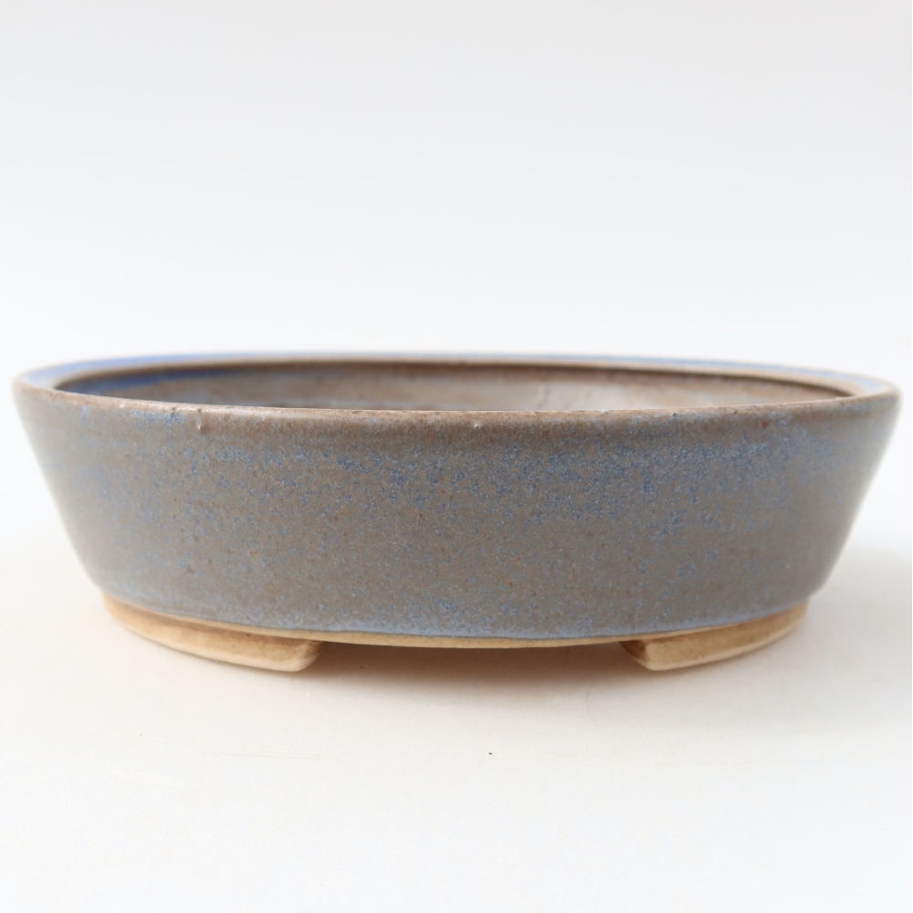 Ceramic bonsai pot, 15 x 14 x 4 cm, blue
