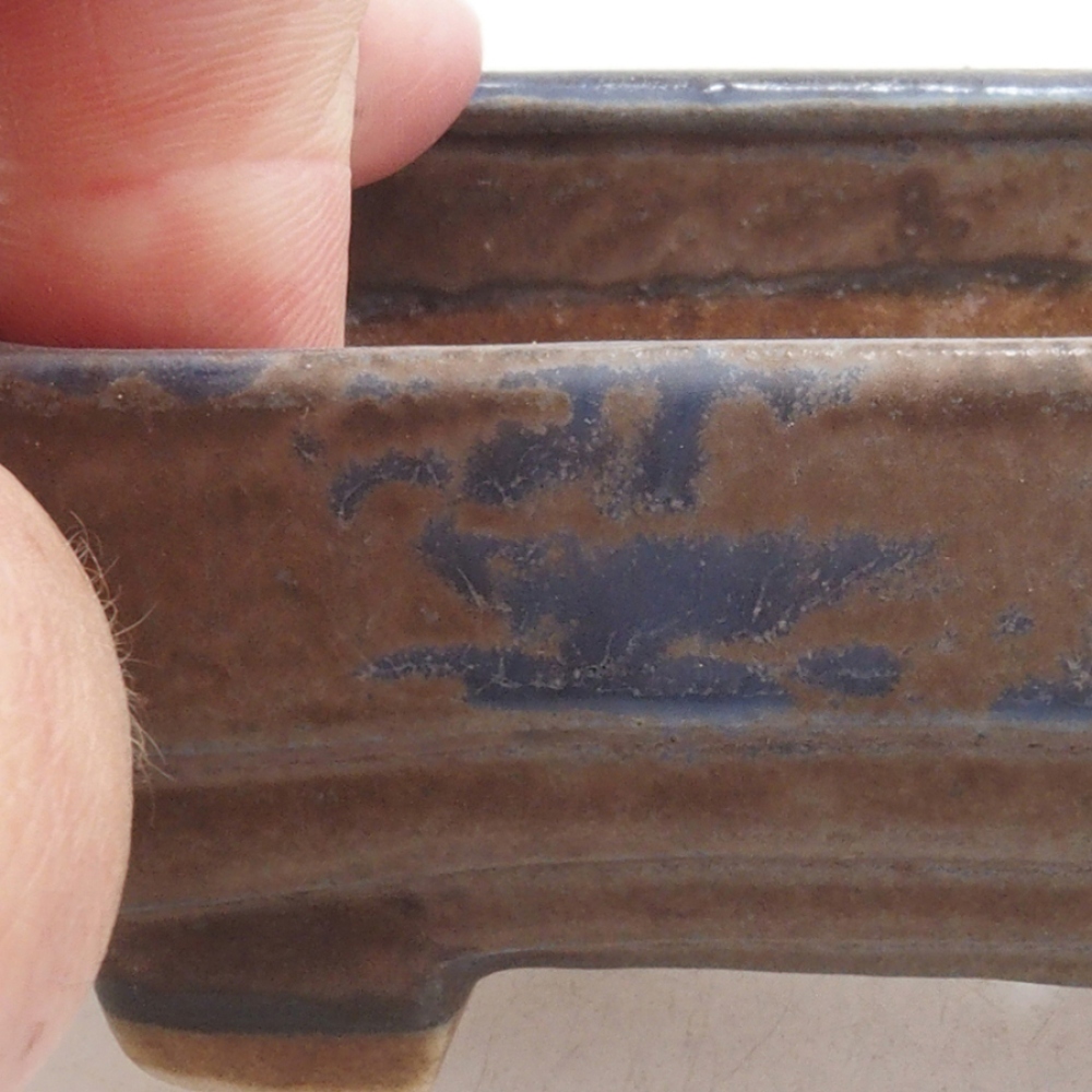 Ceramic bonsai bowl 9 x 7,5 x 3,5 cm, color blue