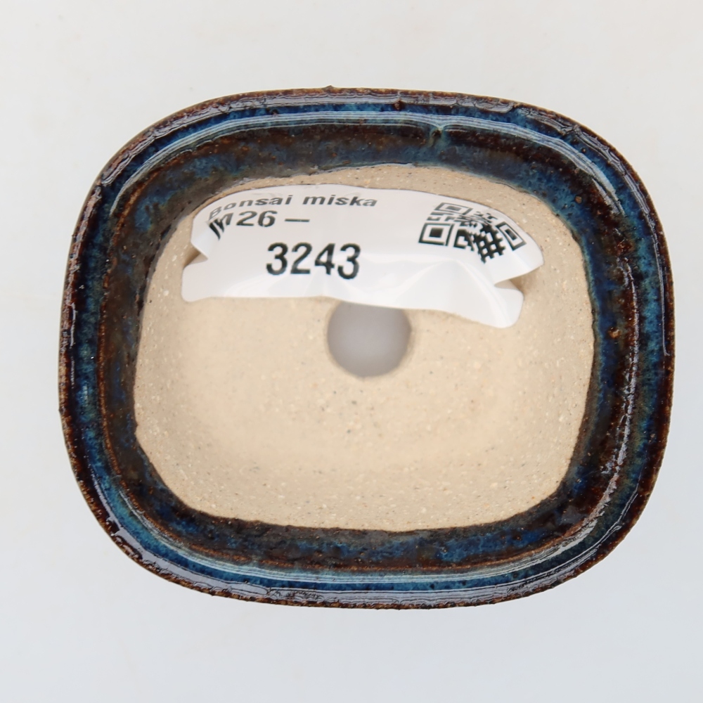 Ceramic bonsai pot, 6 x 5 x 3.5 cm, blue