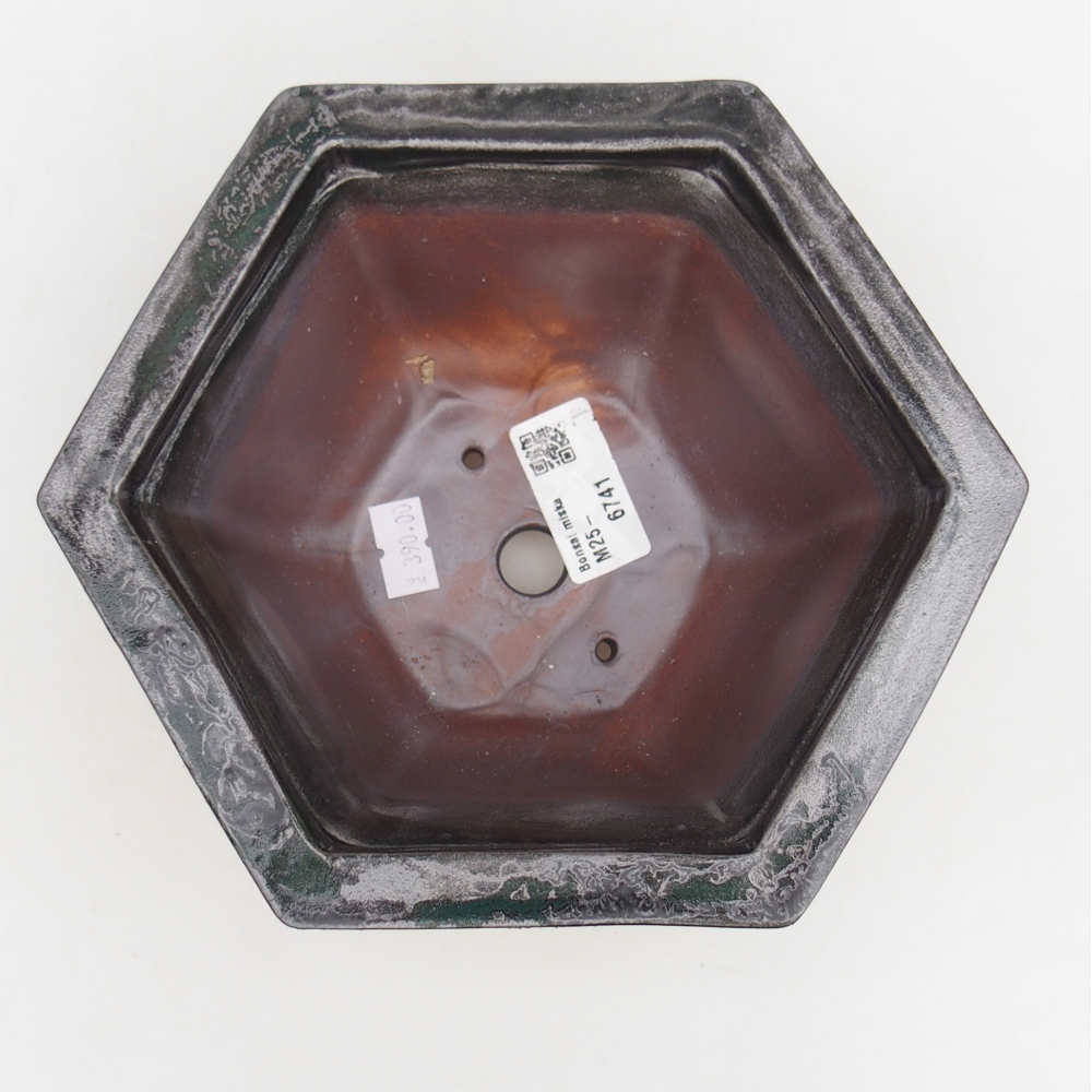 Ceramic bonsai bowl 18,5 x 16,5 x 9 cm, black