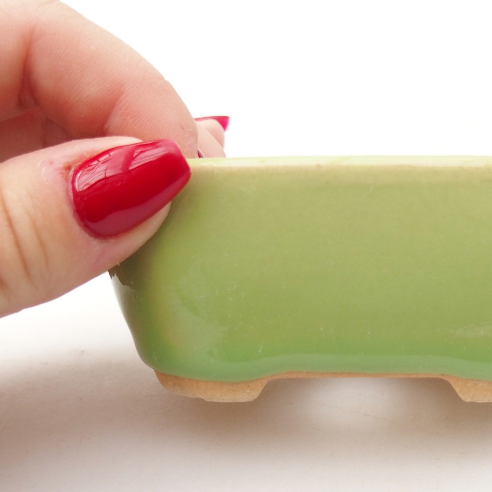 Ceramic bonsai bowl 8,5 x 7 x 3,5 cm, green