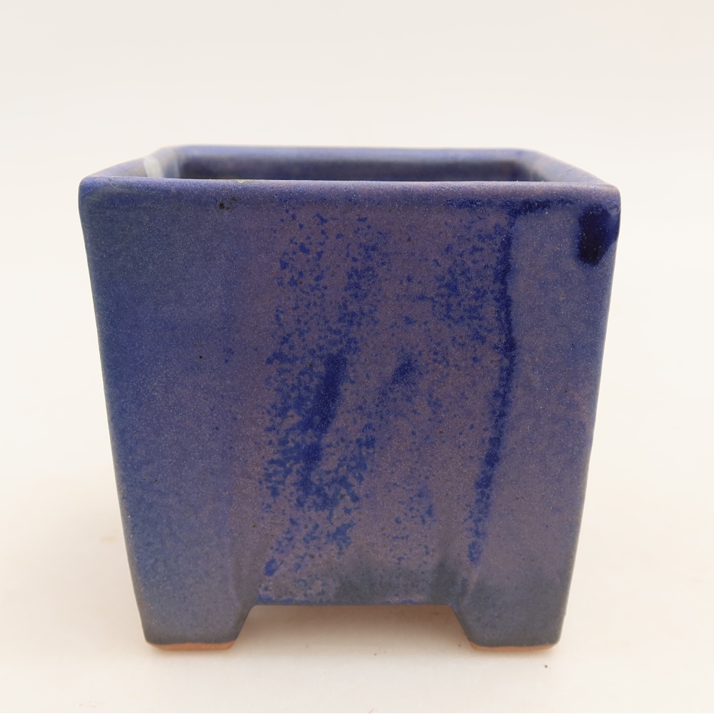 Ceramic bonsai pot, 9 x 9 x 8.5 cm, blue