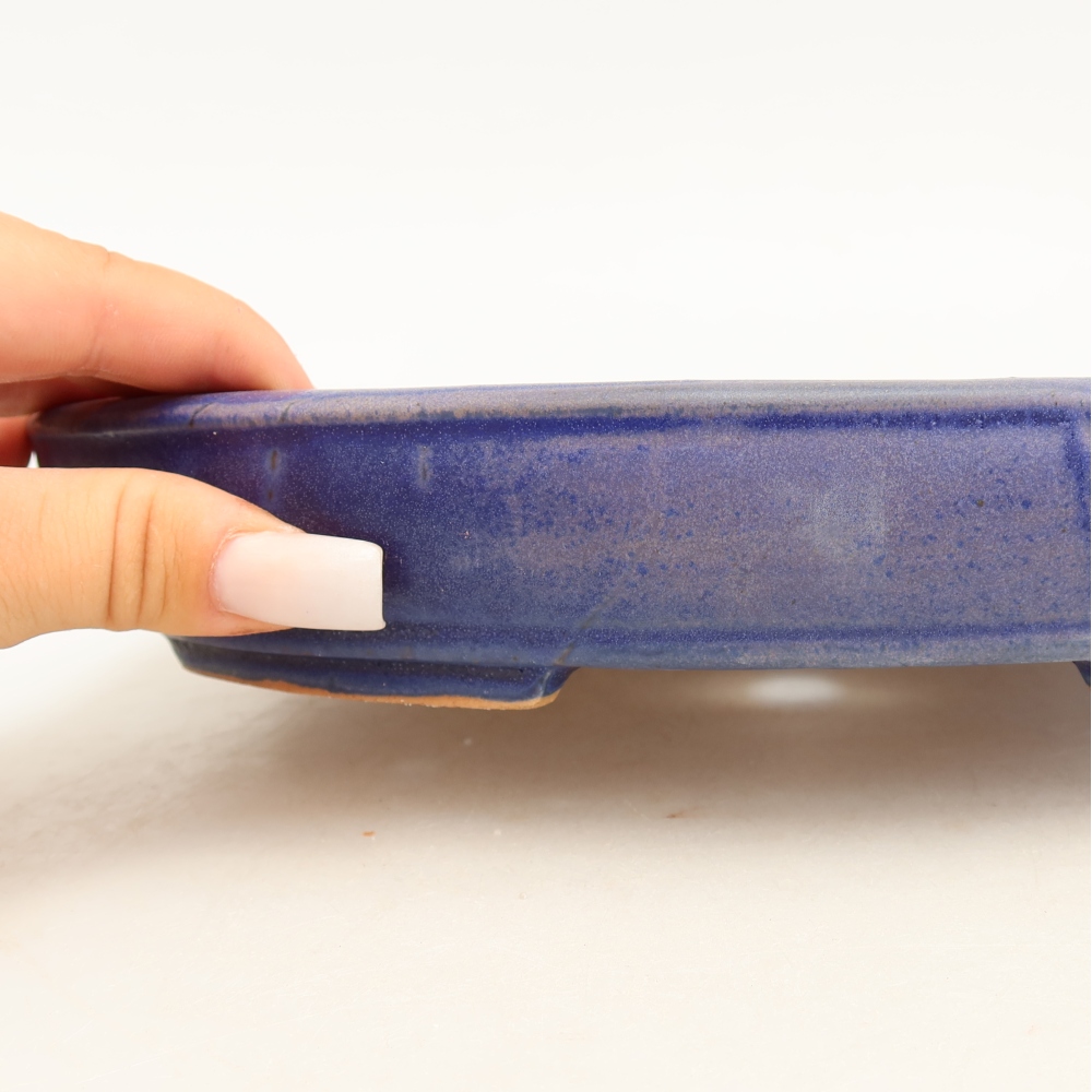 Ceramic bonsai bowl 24,5 x 20 x 4 cm, colour blue
