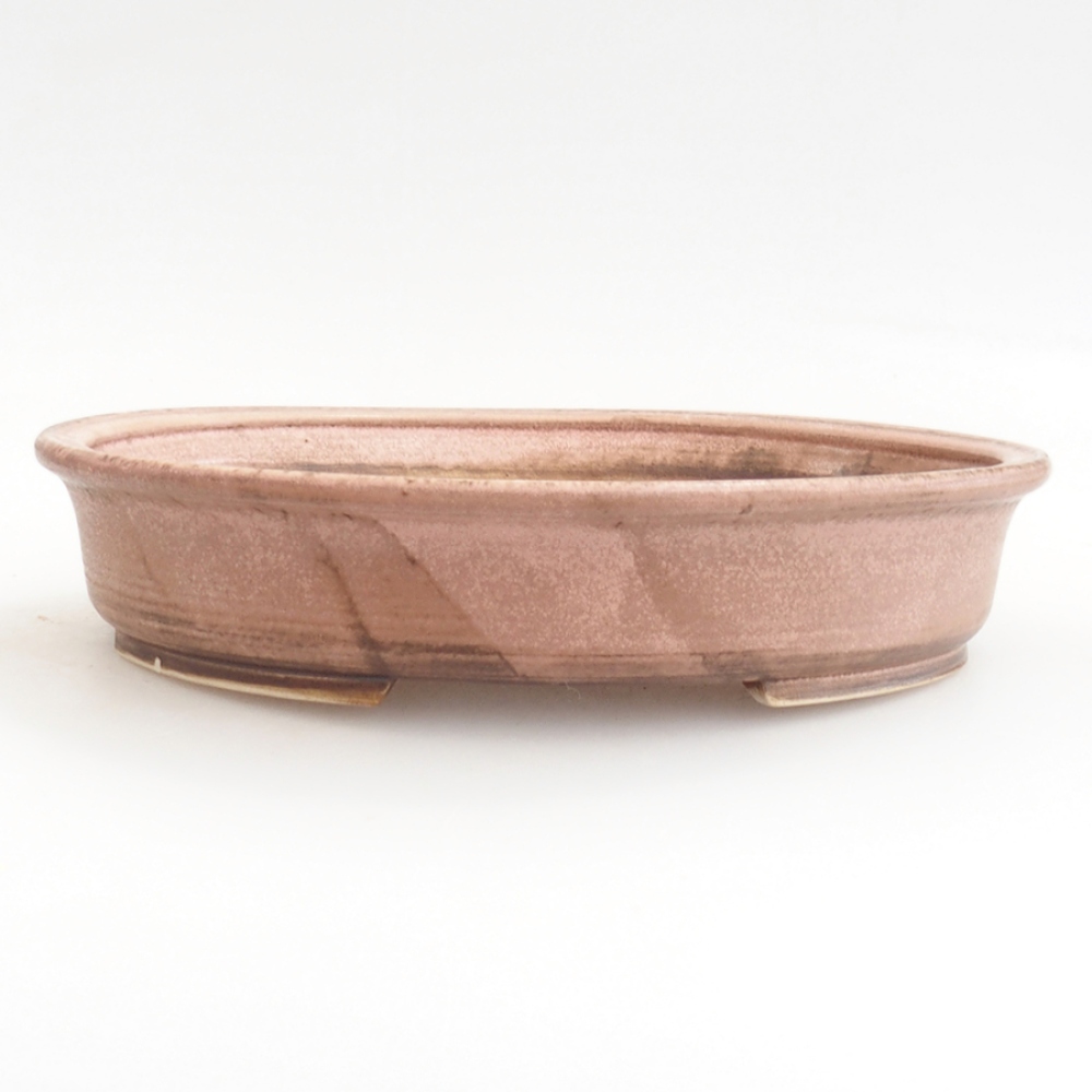 Ceramic bonsai bowl 23 x 19,5 x 4,5 cm, pink