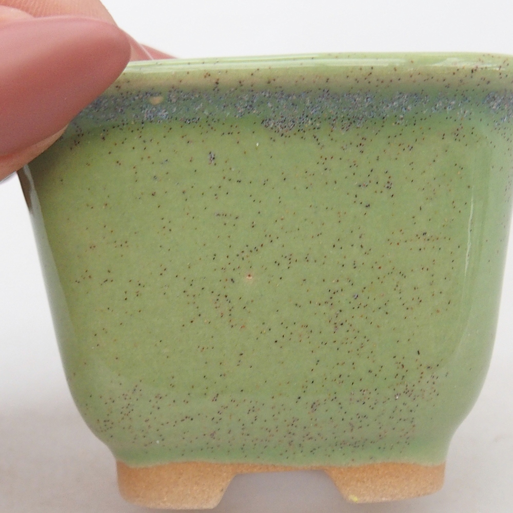 Ceramic bonsai bowl 6,5 x 6,5 x 4,5 cm, green