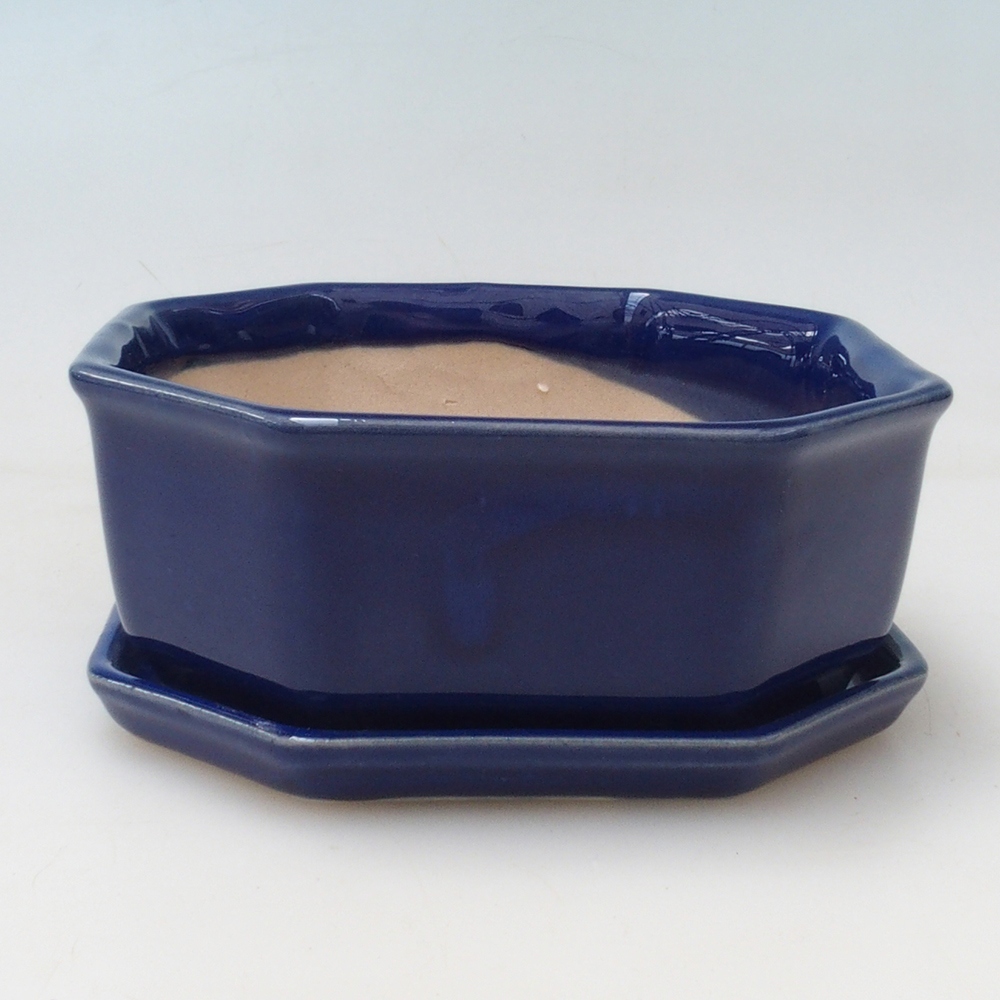 Bonsai bowl + saucer H01 - 12x9x5 cm