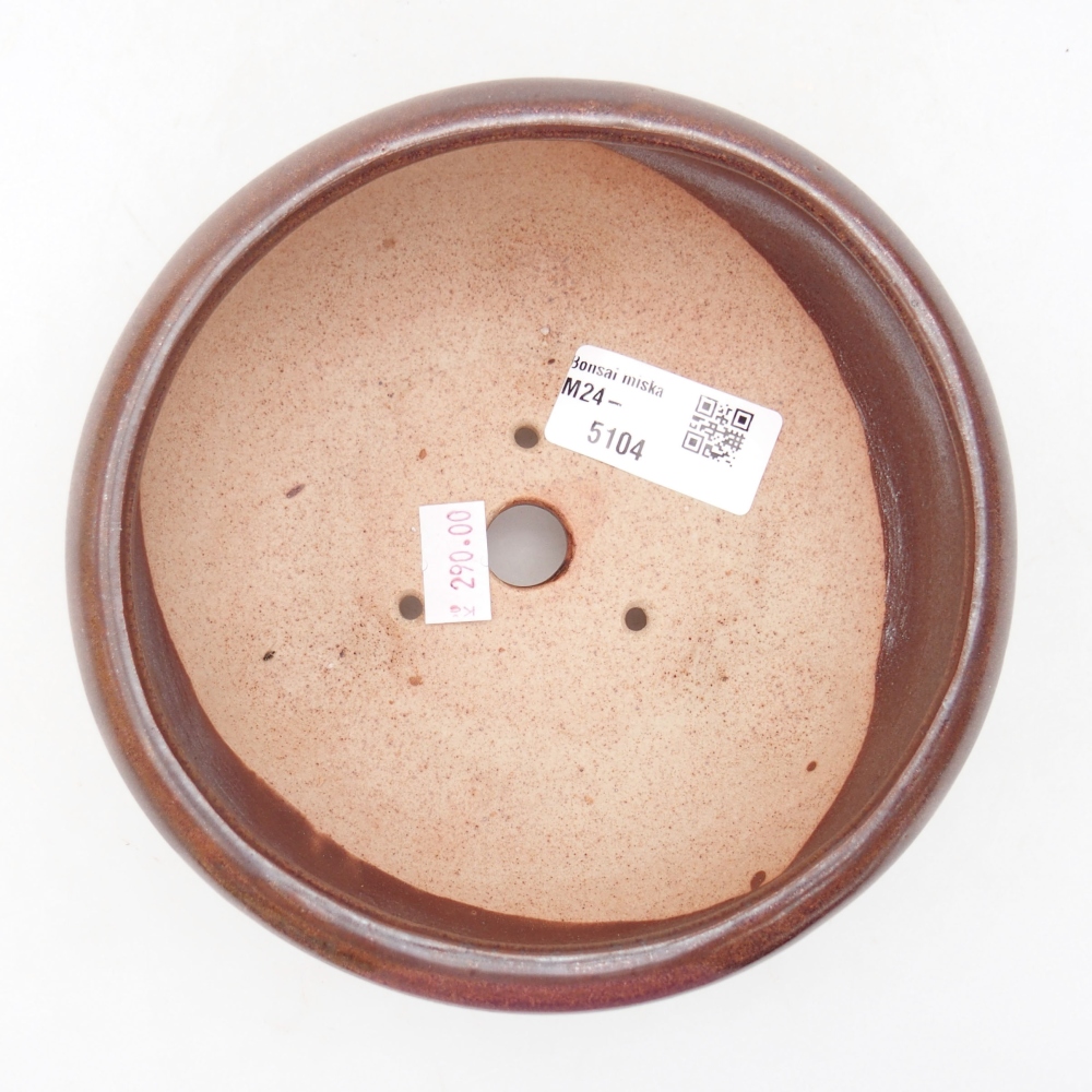 Ceramic bonsai bowl 14 x 14 x 6,5 cm, color brown