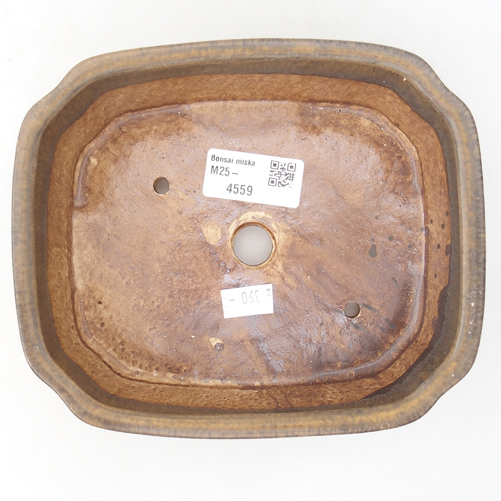 Ceramic bonsai bowl 17 x 14,5 x 5 cm, color brown