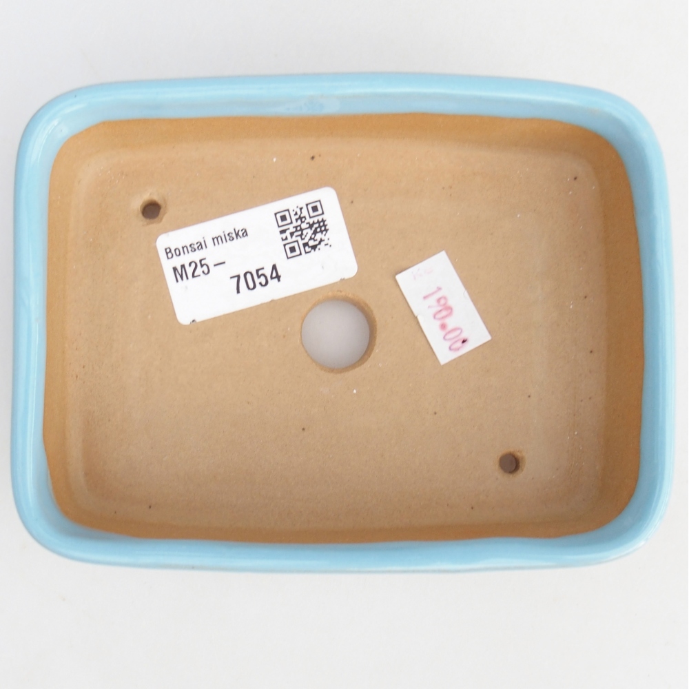 Ceramic bonsai bowl 12,5 x 9,5 x 3,5 cm, colour blue