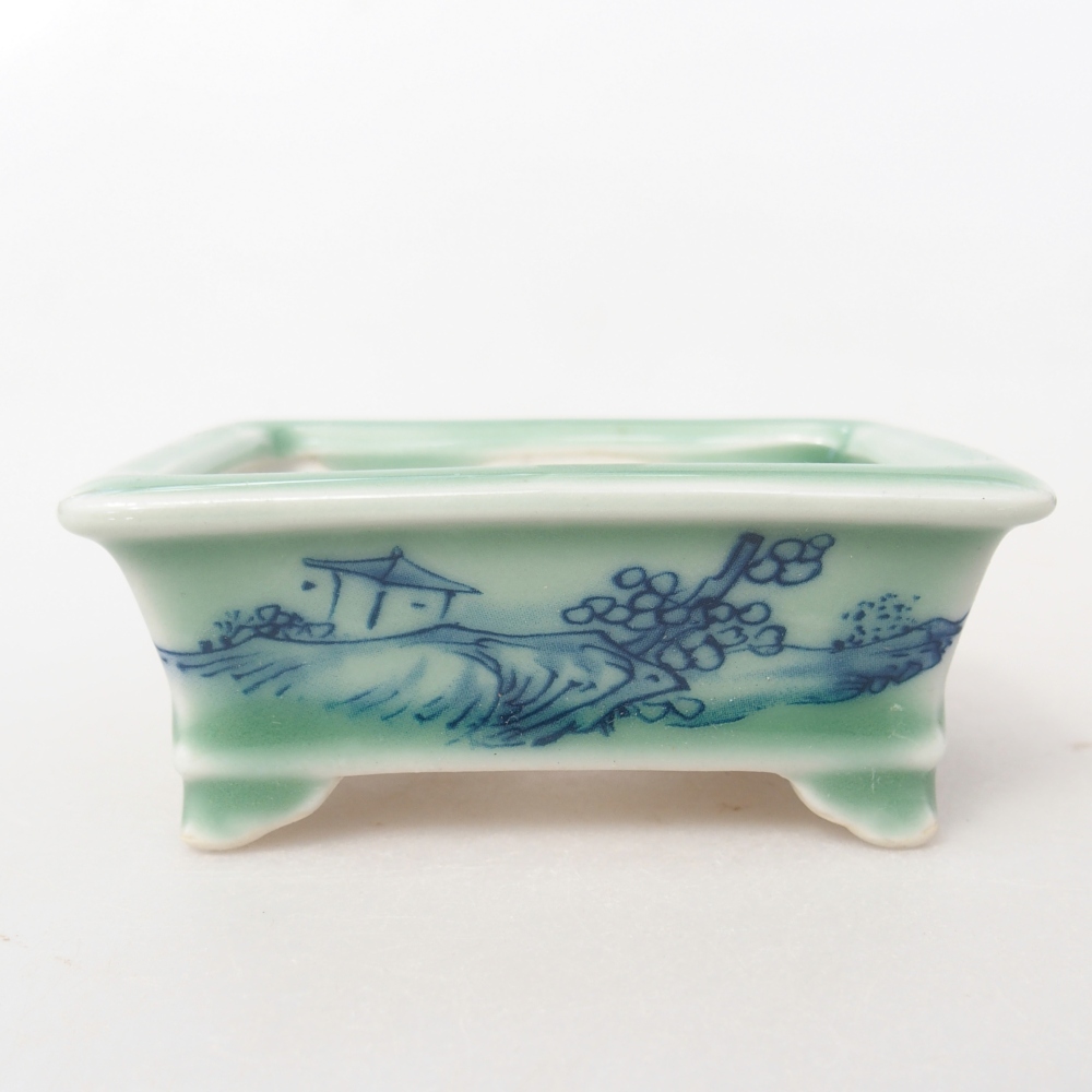Mini bonsai bowl 8 x 6 x 3 cm, green