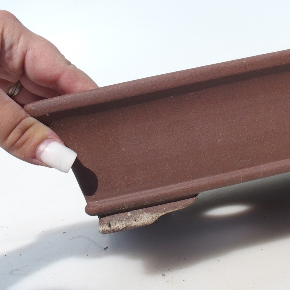 Bonsai bowl 30 x 24 x 7 cm birch brown