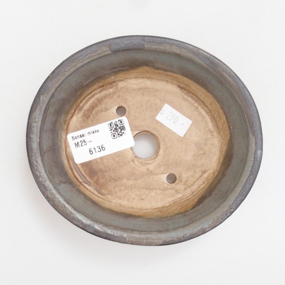 Ceramic bonsai bowl 13,,5 x 12 x 3,5 cm, color blue